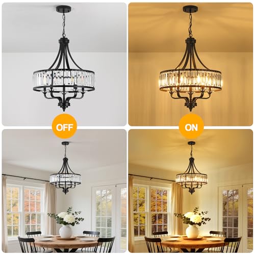 Modern Black Crystal Chandelier