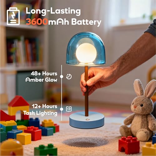 Blue Cordless Nursery Lamp