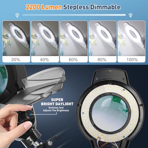 Floor Magnifying Glass with Light and Stand