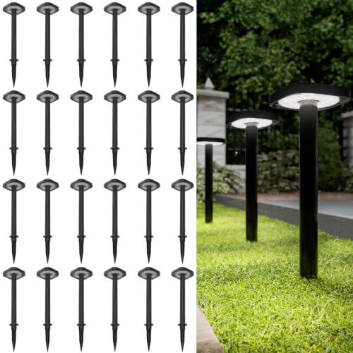 Sunco 24 Pack 2W LED Square Solar Pathway Walkway Driveway Backyard Patio Garden Outdoor Residential Super Bright Light (24 Count)