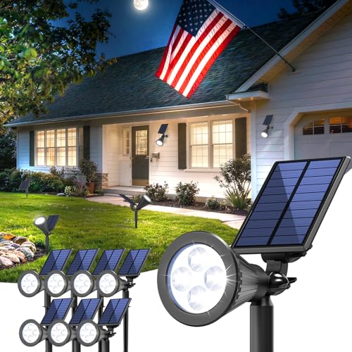 8 Pack Solar Spot Lights Outdoor Waterproof with Focus Beam
