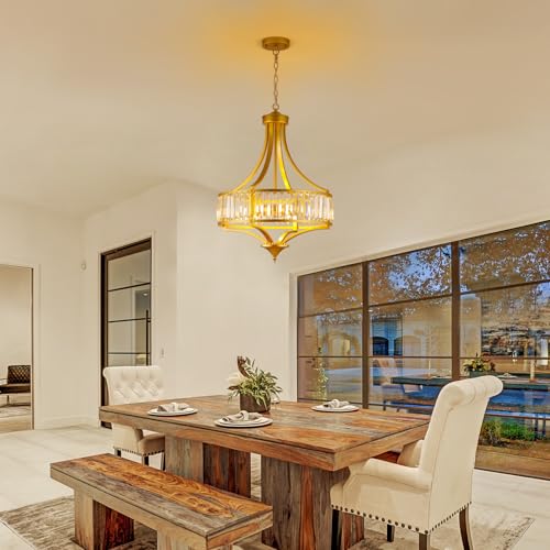 Modern Gold Crystal Chandelier