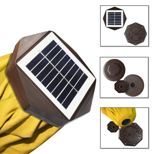 USA 10-Year-Non-Fading 10ft Market Patio Umbrella, Commercial Grade Table Sun Umbrella with 80 Solar LED Lights, Crank Open, Windproof & UPF 50+ UV Protection for Garden, Deck, Pool, Backyard, Sunflower Yellow