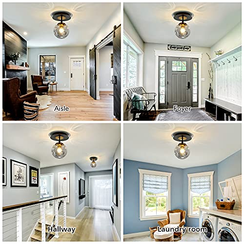 1 Light Mini Glass Globe Ceiling Light