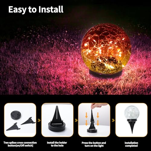 Solar Globe Lights Outdoor Waterproof