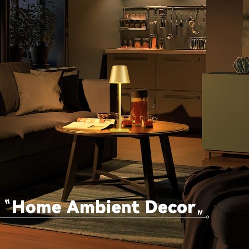 4 Pack Gold Rechargeable Led Cordless Table Lamps (4 Count)