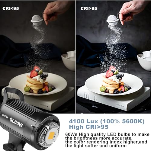 2pcs Godox SL60W LED Video Light Kit with Softbox (2 Count)