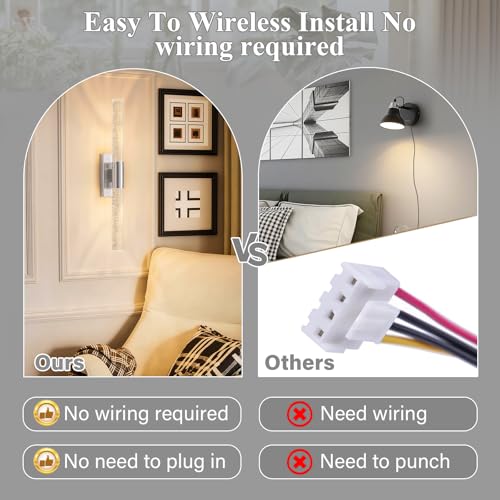 Battery Operated Wall Sconces Set of 2