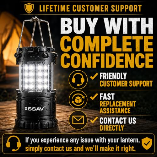 2 Pack Battery Powered LED Lanterns with Batteries for Each Lantern (2 Count)