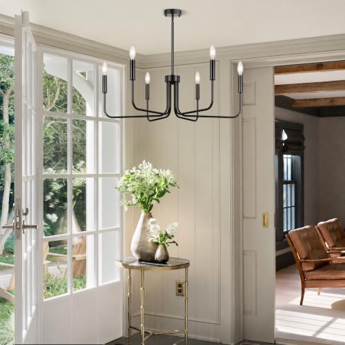 6 Light Black Chandelier