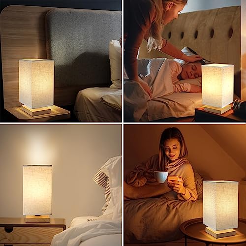 Small Square Bedside Table Lamp for Bedroom