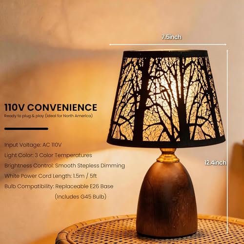 12.4" Rustic Forest Table Lamp