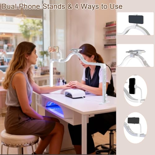 Nail Lamp with Dual Phone Holder