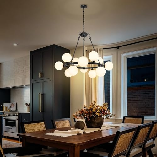 Sputnik Chandeliers Modern Wagon Wheel Light Fixture for Dining Room 32''