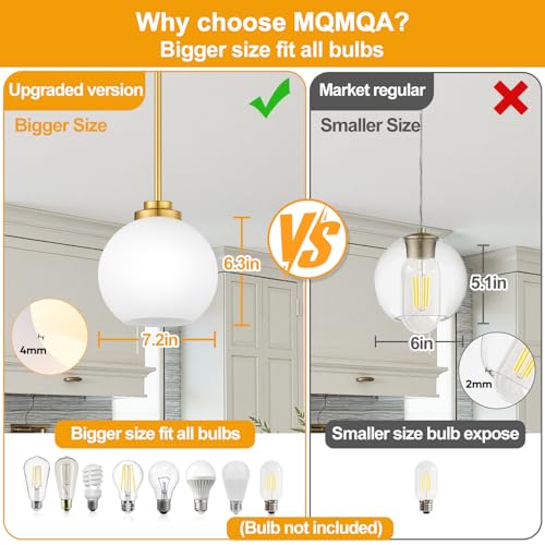 1 Pack Gold Globe Pendant Lights