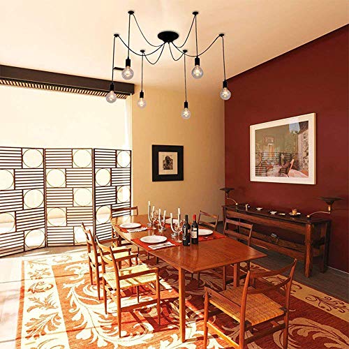 6 Arm Spider Light Fixture Industrial DIY Chandelier Pendant Lamp