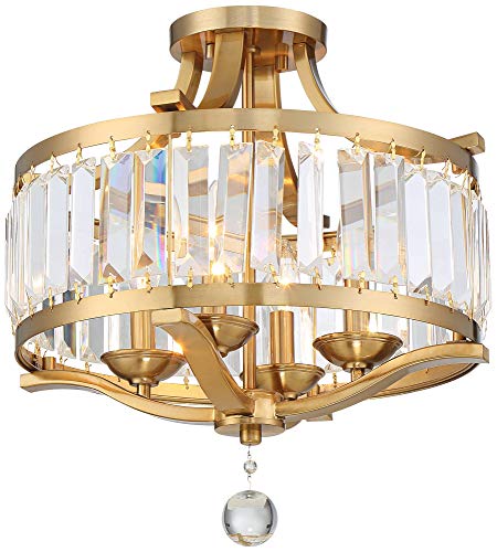 Prava 16 1 2" Wide Brass and Crystal Semi