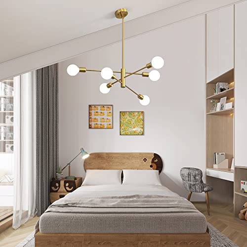 Chandeliers for Dining Room Gold 6Light Modern Kitchen Chandelier