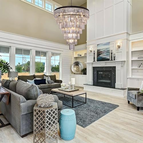 Black Crystal Chandelier for Living Room