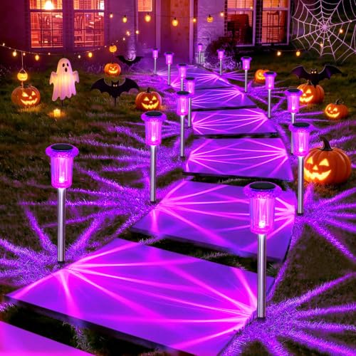 Solar Halloween Lights Outdoor Waterproof 10 Pack Halloween Decor (10 Count)