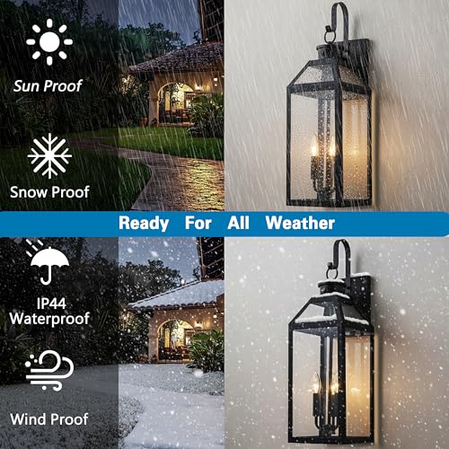 26" Large Dusk to Dawn Outdoor Wall Light (2 Count)