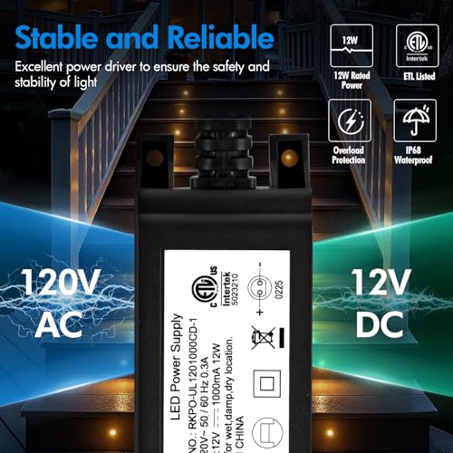16 Pack LED Recessed Deck Lights with Protecting Shell (16 Count)
