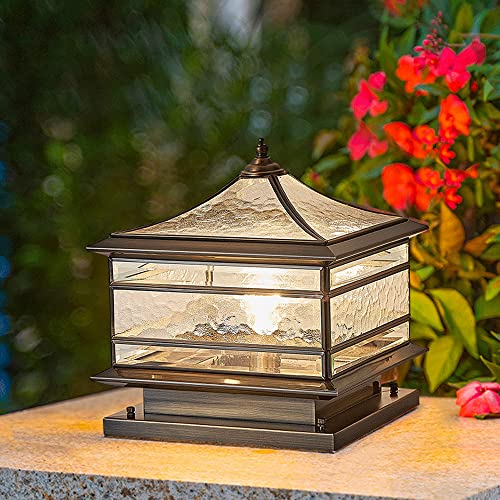 Vintage Copper Outdoor Pillar Light for Patio Garden Fence