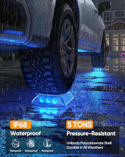 Blue Solar Dock Lights for Outside IP68 Waterproof Led 12 Pack (12 Count)