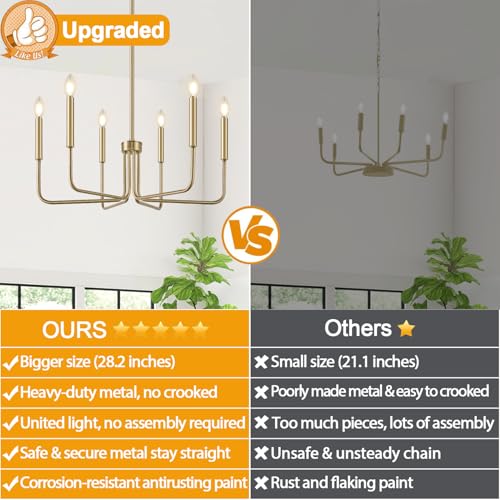 Brass Chandelier (6 Count)