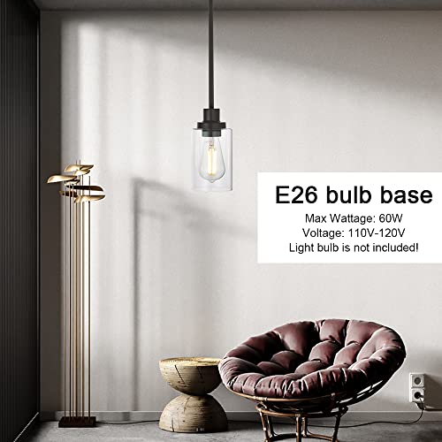 1 Light Glass Pendant Light Oil Rubbed Bronze Finish