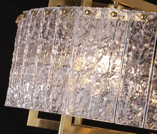 Crystal Gold Chandelier Lighting Fixture Luxury Glass Pendant 30"