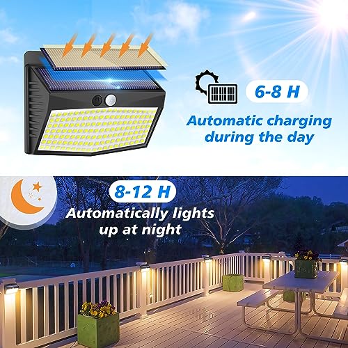 10 Pack Solar Lights Outdoor Motion Sensor with 3 Lighting Modes (10 Count)