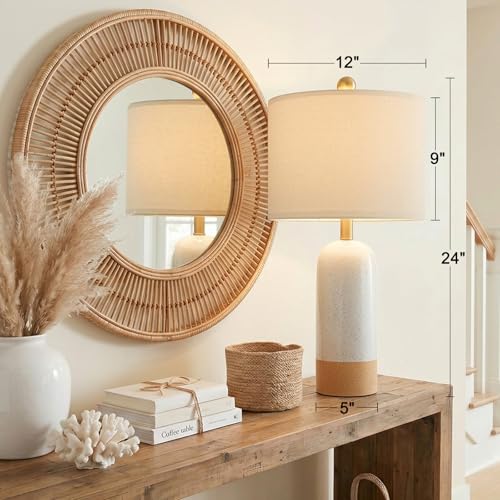 24'' White Ceramic Table Lamps Set of 2 (2 Count)