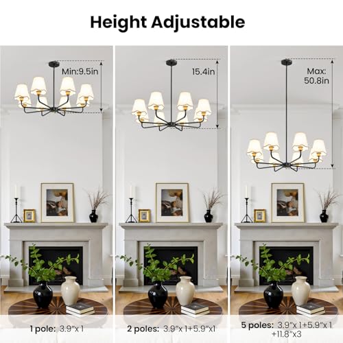 Modern Black and Gold Chandelier 8