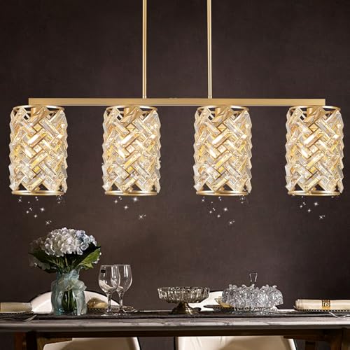 40" Gold Crystal Linear Chandelier (4 Count)