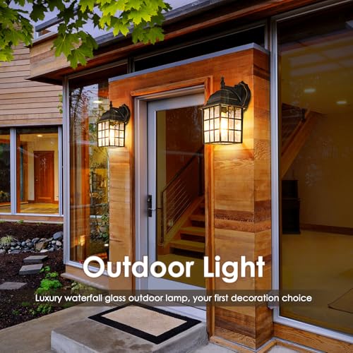 Dusk to Dawn Outdoor Wall Light Fixture (2 Count)