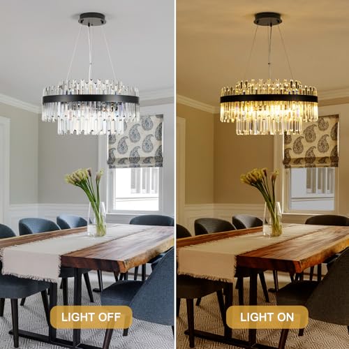 9 Light Black Crystal Chandelier