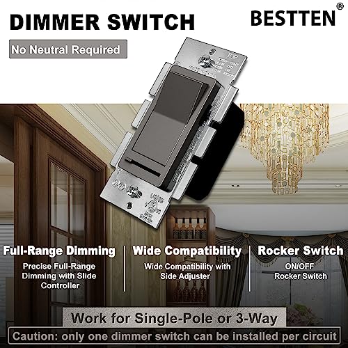 5 Pack Matte Brown Dimmer Light Switch (5 Count)