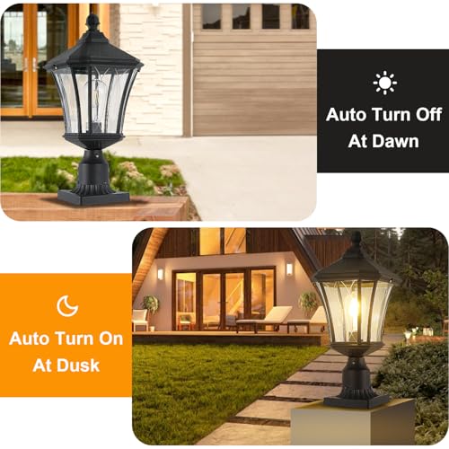 Dusk to Dawn Outdoor Post Lights with Pier Mount Base
