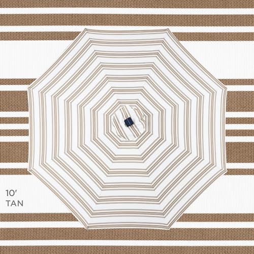 10ft Solar Polyester LED Lighted Patio Umbrella w
