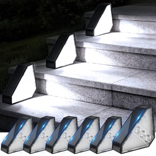 6 Pack Solar Step Lights 100 Lumen Ultra Bright Cool White (6 Count)