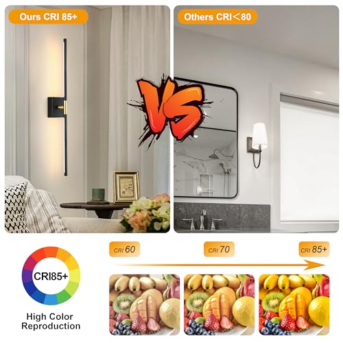 40 Inch Black Battery Operated Wall Sconce Set of Two with Remote (2 Count)