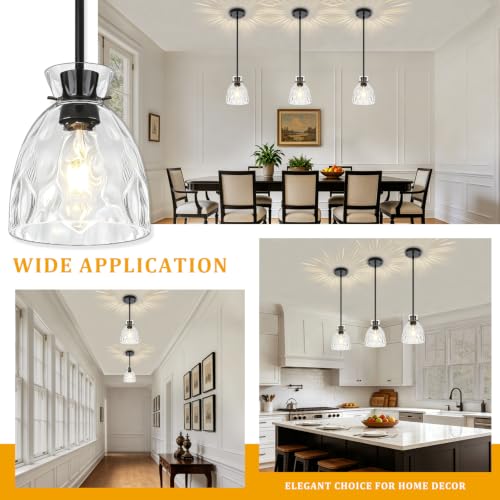 Modern Black Pendant Lights Kitchen Island 2 Pack Hanging Light 5.9"