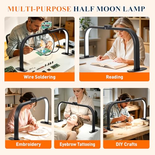 Half Moon Nail Light for Desk with Soldering Clips & Phone Holder (5 Count)