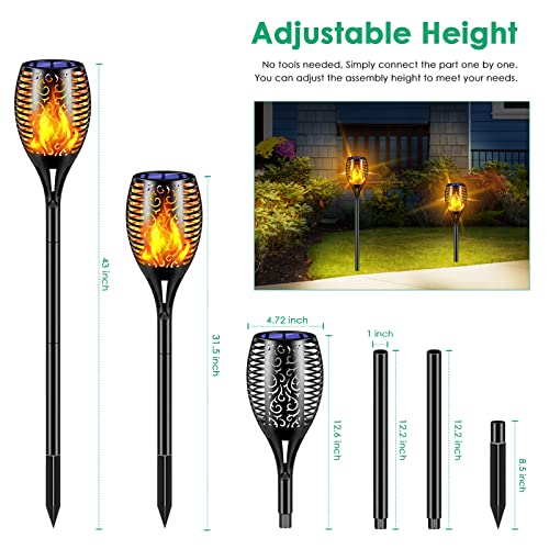 Flickering Flame Solar Torch Lights Outdoor (4 Count)
