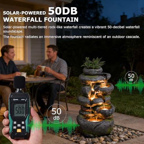 29.5''Tall Rock Solar Water Fountain Outdoor Garden Feature