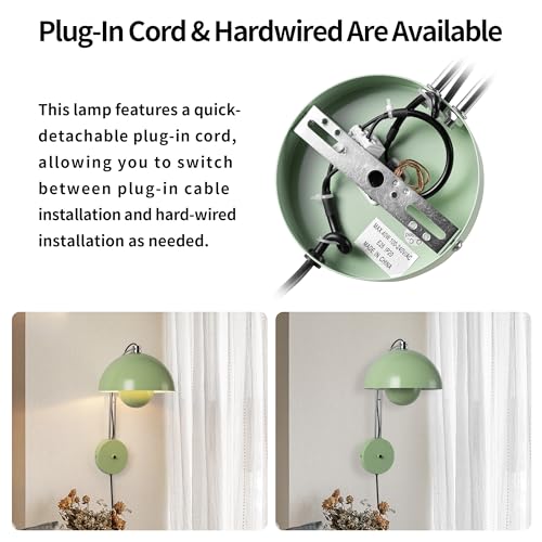 Mid Century Modern Bud Plug in Wall Sconces for Bedroom