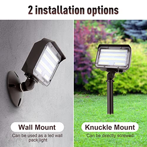 60W LED Flood Light Dusk to Dawn Knuckle floodlight 5000K 7800Lm ETL Listed