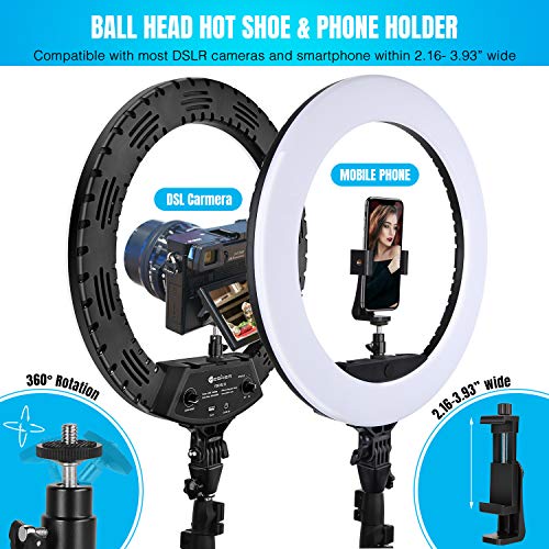 Ring Light 18 Inch LED Ringlight Kit with 73 inch Tripod Stand with Phone Holder Adjustable 3200