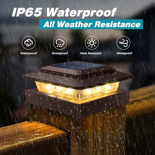 4x4 Solar Post Cap Lights Outdoor 16Pack